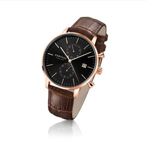 Cortese Torino Savoia Chronograph Watch W/Crocodile Leather Sells New for $325!!